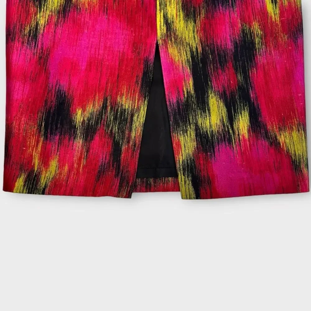 Michael Kors Collection Printed Shantung Silk Blend Pencil Skirt 2 - Picture 8 of 12